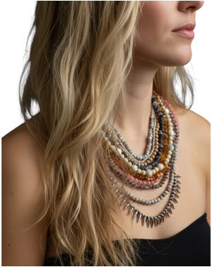 Colier multistrat multicolor pentru damă 25TAI08005