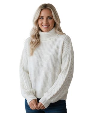 Pulover damă cu guler înalt 25MKF10004