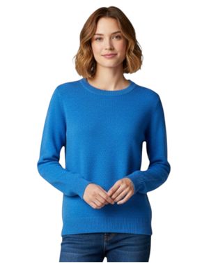 Pulover de Damă Albastru Regal, din Tricot Fin cu Lână 25MKF10003