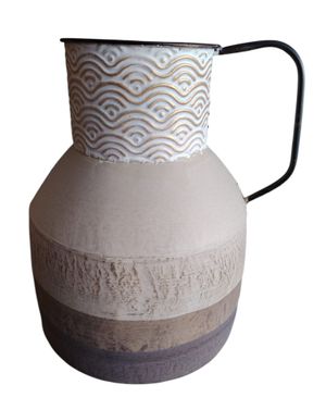 Vază decorativă din metal – nuanțe bej și gri 25TAI47001