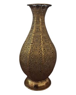 Vază decorativă din metal cu finisaj auriu antichizat 25TAI49004