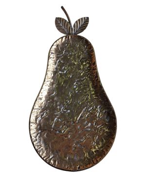 Tavă decorativă din metal cu motiv vegetal – Auriu 25TAI61006