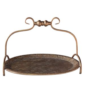 Tavă decorativă din metal cu mâner 25TAI62003