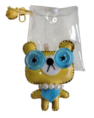 Breloc copii ursuleț galben cu inimă albastră 25TAI07004