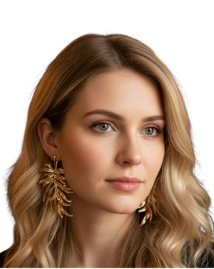 Cercei damă tip frunză aurii 25TAI02003