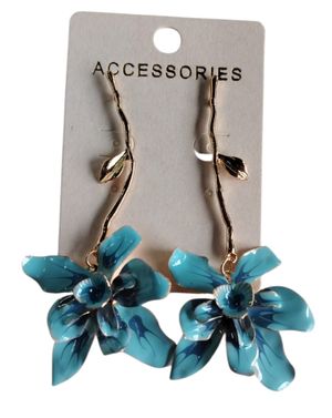 Cercei damă florali albaștri 25TAI02019