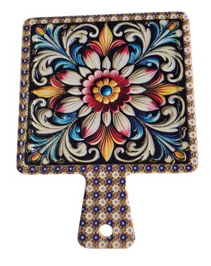 Suport decorativ ceramic cu model floral multicolor 25TAI32014