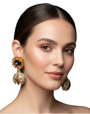 Cercei damă portocalii cu cristale 25TAI02001