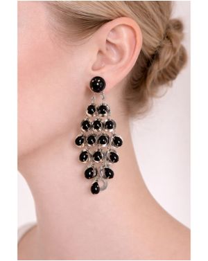 Cercei damă negri cu elemente suspendate 25TAI02002