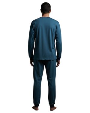 Pijama bărbătească cu mânecă lungă și pantaloni lungi 25MUR24008