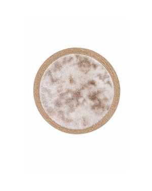 Covor rotund din paie cu inserție textilă  25TAI16004