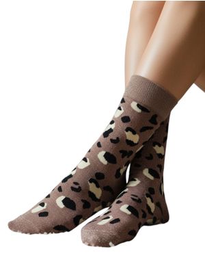 Șosete damă cu imprimeu animal print și fir strălucitor 25TAI20049