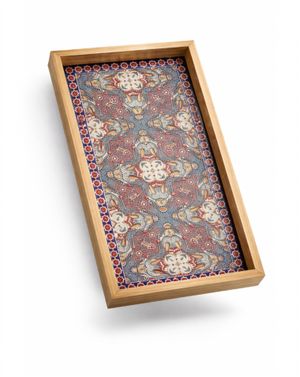 Tavă decorativă lemn și ceramică  25TAI60007