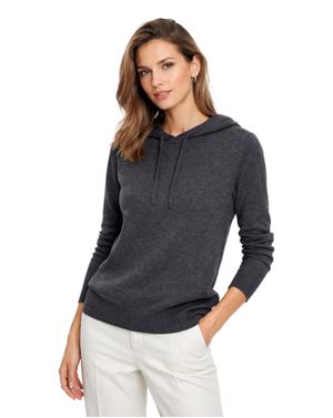 Pulover tricotat fin cu gluga 24LGD07001