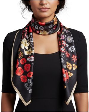 Eșarfă damă florală neagră 25TAI22047