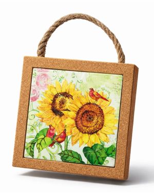 Tablou decorativ ceramic cu floarea-soarelui 25TAI32037