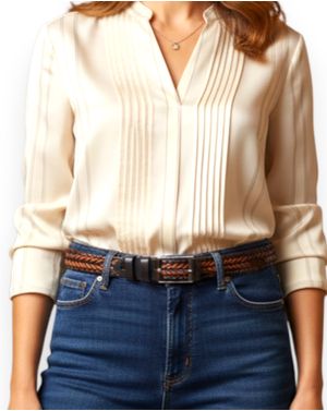 Curea damă împletită maro 25TAI13012