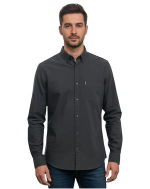 Cămașă bărbați neagră din bumbac 100% 26KOS06009