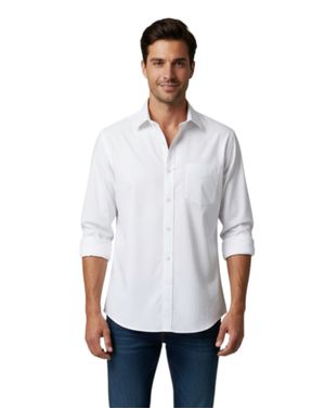 Cămașă bărbați albă din bumbac 100% 26KOS06011