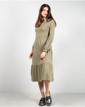 Rochie baby doll din bumbac cu maneca lunga N241655001