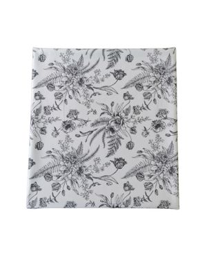 Față de masă  cu imprimeu floral gri și ciucuri M68A1201004