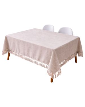 Față de masă bej cu ciucuri M68A1201017