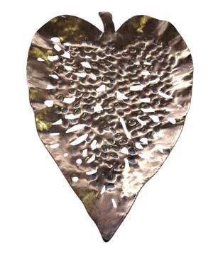 Tavă decorativă metalică în formă de frunză aurie M68A1301001