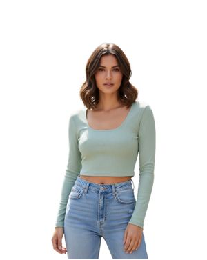 Bluză Crop din Bumbac Reiat 24POS47C13