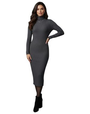Rochie Lungă de Damă Gri Antracit 25TEK01001