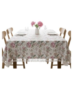 Față de masă cu imprimeu floral multicolor și franjuri decorative M68A1201007