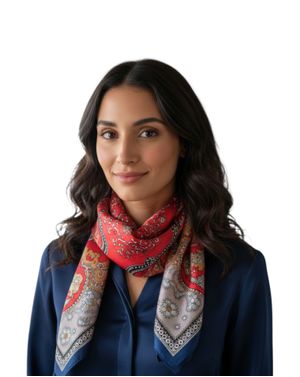 Eșarfă pătrată cu imprimeu floral bogat 25TAI22057