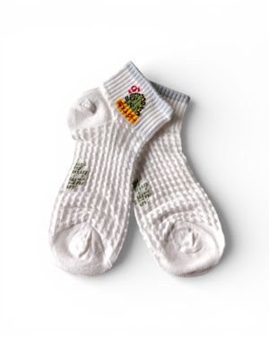Șosete copii Alb cu gri și detalii multicolore 2-8 ani M10A0201008