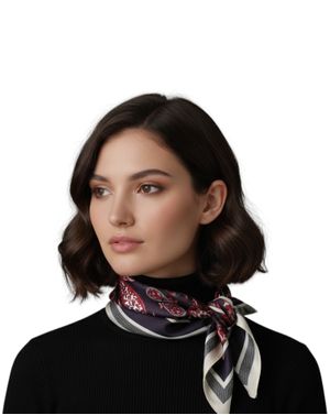 Eșarfă multicoloră în colțuri cu imprimeu paisley clasic 25TAI22076