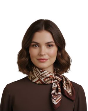 Eșarfă multicoloră în colțuri cu imprimeu geometric modern 25TAI22078