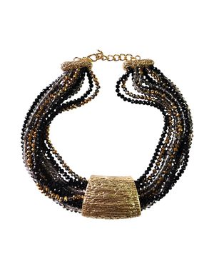 Colier cu detalii aurii și negre M19A1301016