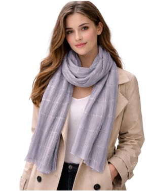 Eșarfă de Damă – Gri Plisat M0597101049