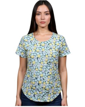 Bluză de damă verde cu imprimeu floral 24POS47L89