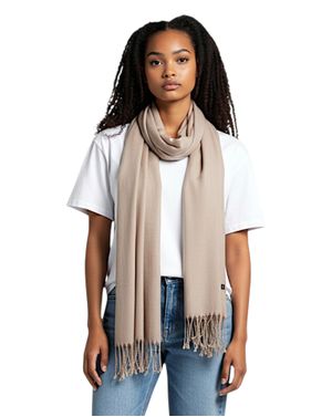 Eșarfă de damă tip șal maro-bej M05A1202030
