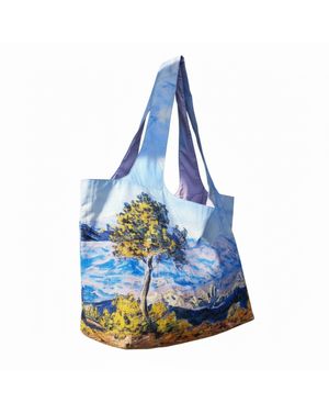 Geantă tip sacoșă cu imprimeu peisaj de munte 25TAI12003