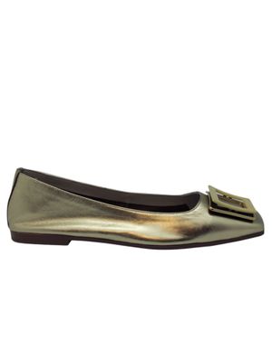 Balerini Festive-Chic din Piele Naturală Gold 26TOP01014