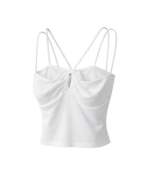 Top damă alb cu bretele multiple 24POS47142