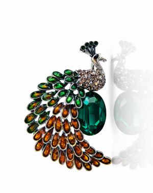 Broșă damă păun – galben & verde M2299401021