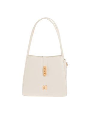 Geantă albă de umăr cu închidere metalică decorativă 26MOD01180