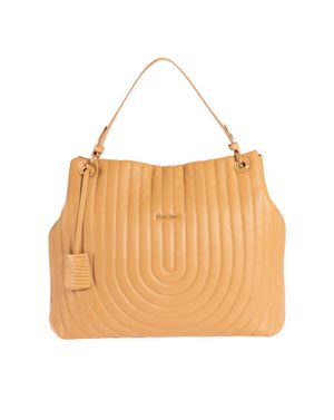 Geantă de umăr damă camel din piele ecologică matlasată 26MOD01219