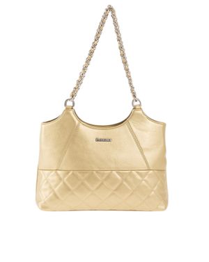 Geantă aurie din piele artificială cu lanț metalic 26MOD01246