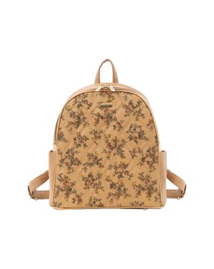 Rucsac DOCA bej cu imprimeu floral delicat 26COS04090