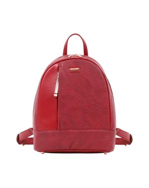 Rucsac DOCA roșu cu design minimalist și textură mixtă 26COS04095