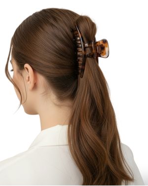 Clamă de păr maro cu model tip leopard 25TAI37005