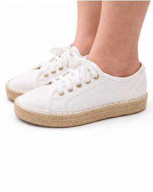 Tenisi damă albi tip espadrilă 26MEX09090