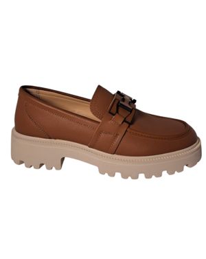 Keys pantofi loafer damă maro cu talpă groasă și accesoriu decorativ 26HAT22004